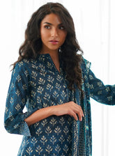 Monochrome By Sahar Printed Lawn 3 Piece Unstitched Suit S24M MC-V2-01